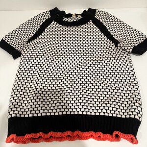Anthropologie Short Sleeve Polka Dot Sweater